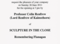 2011, Sculpture in the close, Private view card, Remembering Flanagan, front, cropped (image 2)